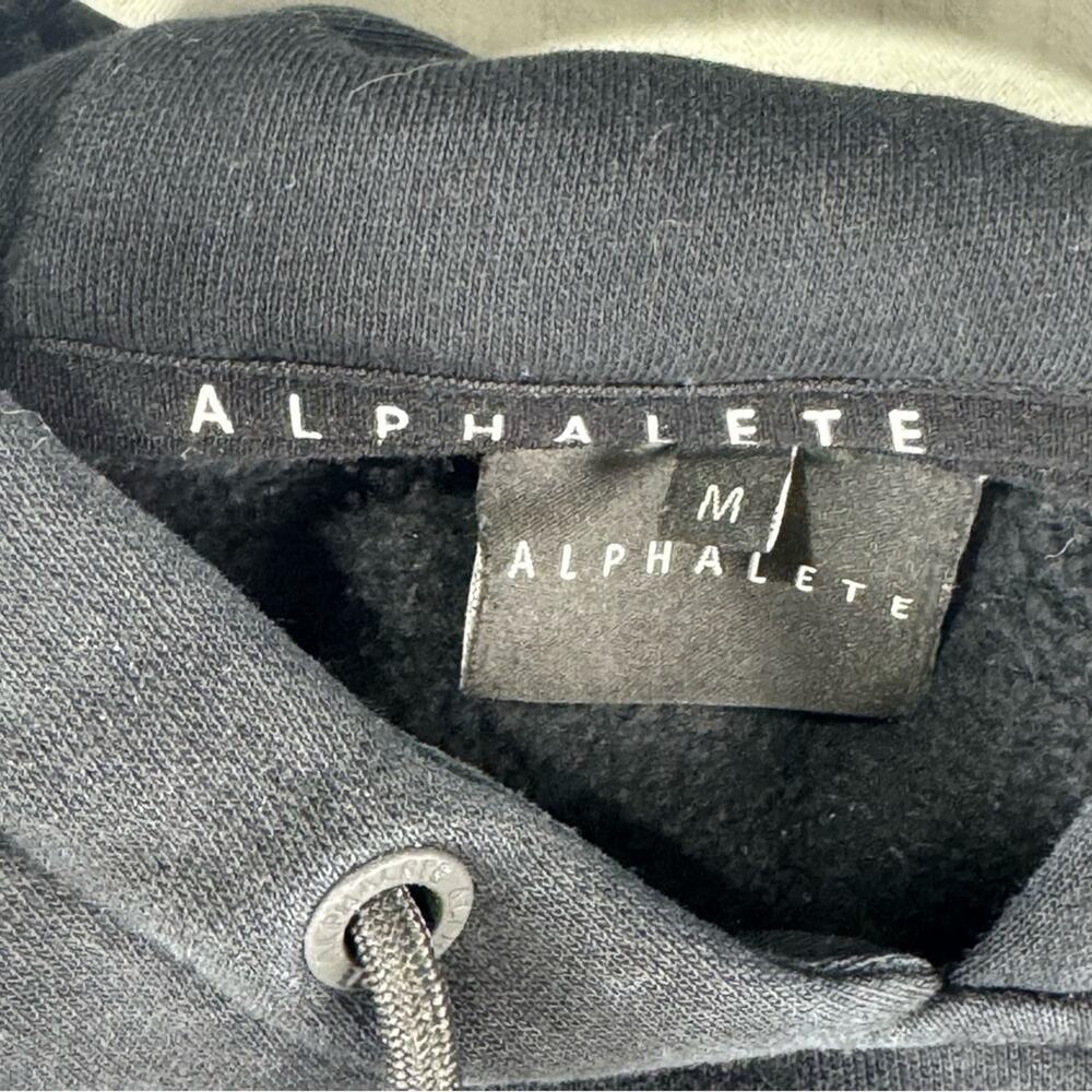 Alphalete Classic Capital Logo Black Crop Hoodie & Jogger Sweatpants Size Medium - Picture 5 of 12